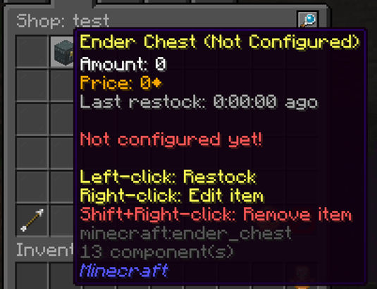 beacoland shop search item editor